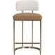 Larissa 34.5 inch Napa Cognac / Rhea Light Barley Counter Stool